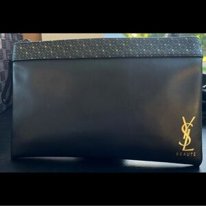 Yves Saint Laurent Black and Gold Cosmetic Bag